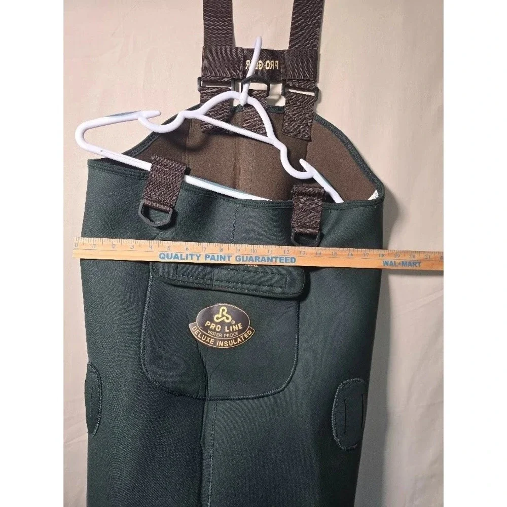 Pro Line Fish America Neoprene Chest Waders Insulated Bootfoot Mens 11 Green